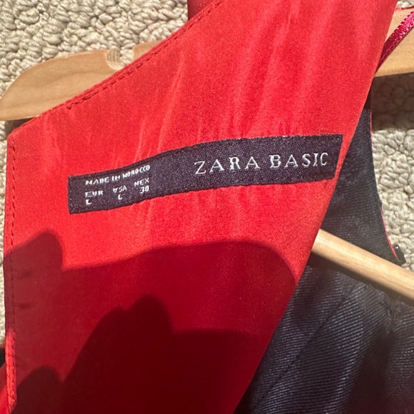 ZARA Jewel Neck Pleated Short Dress -Large - Picture 4 of 6